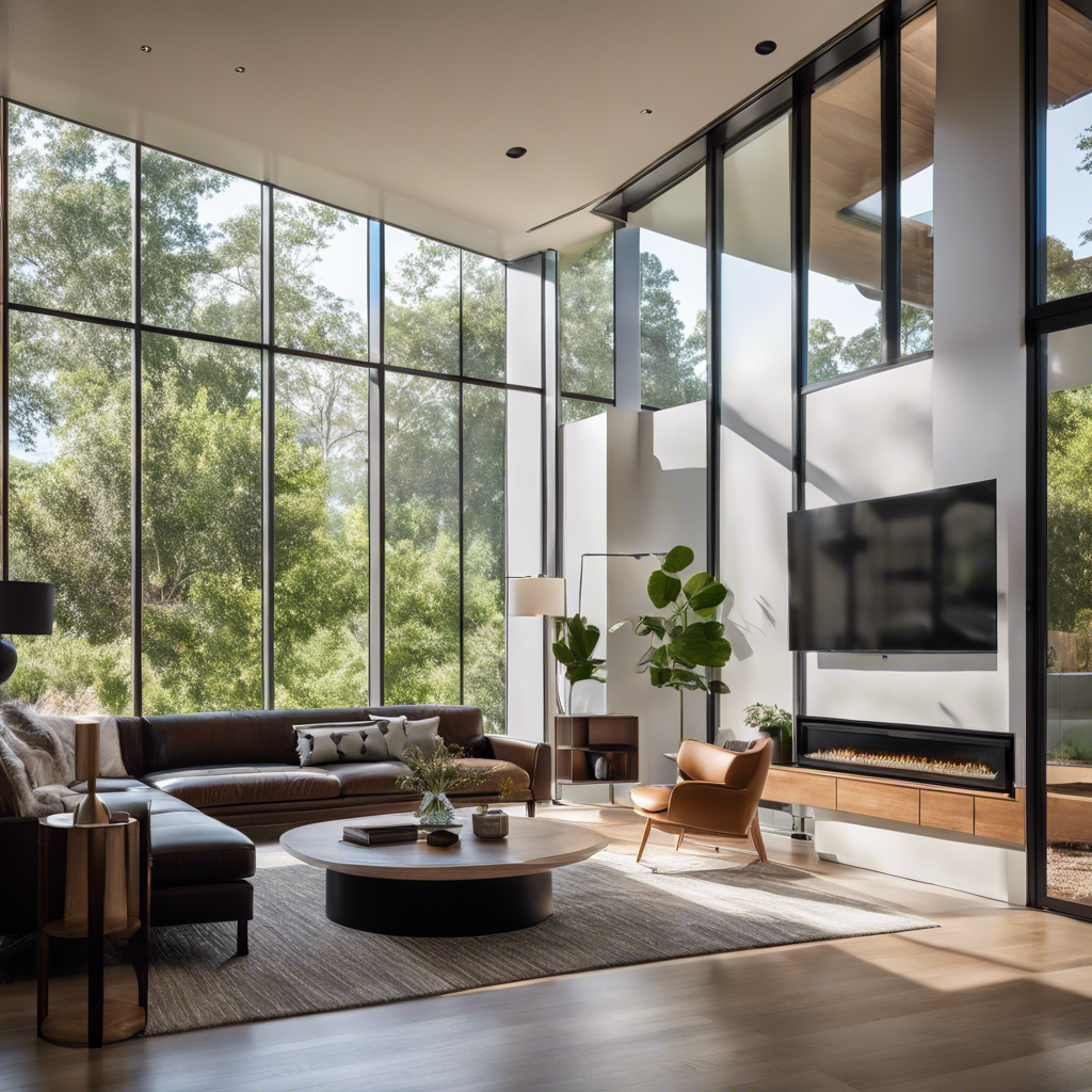 An image showcasing the sleek, modern interior design of an affordable LEED certified home
