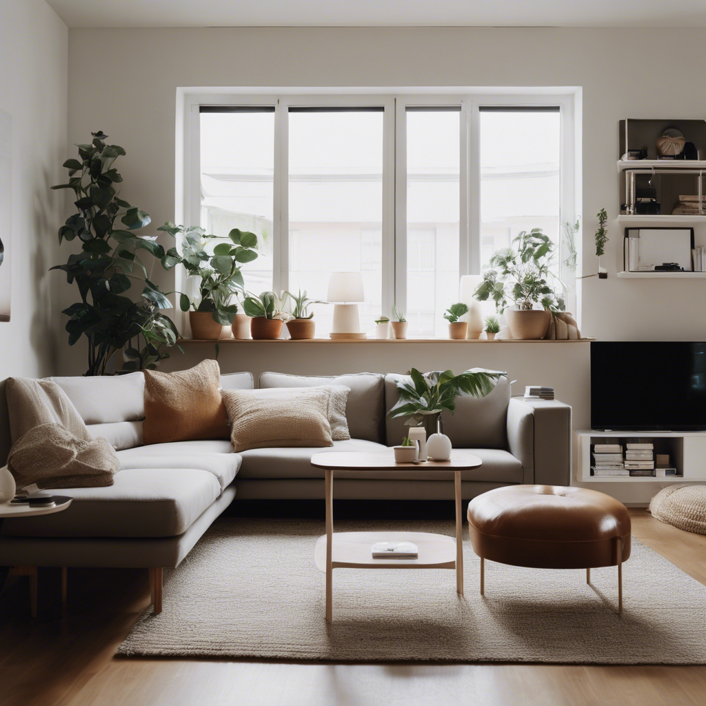 An image showcasing a serene, clutter-free living space with a minimalist design – a room adorned with only essential furniture, uncluttered surfaces, and a calming color palette, embodying the liberation found in embracing minimalism