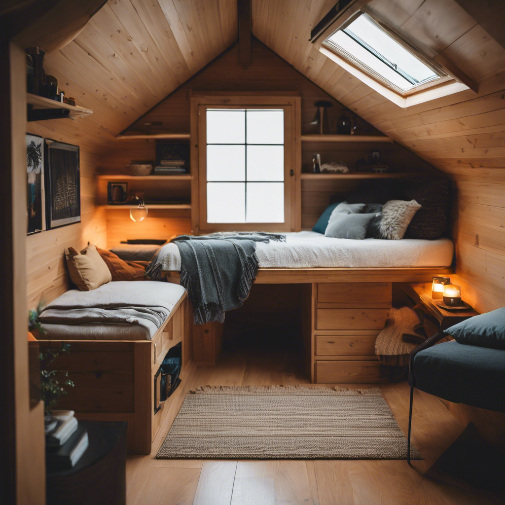 An image capturing a cozy ground floor bedroom layout in a tiny house