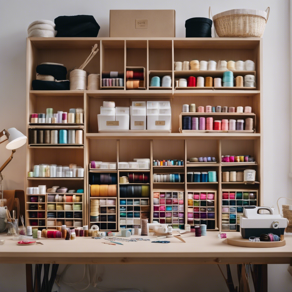 An image showcasing an organized and minimalist sewing space