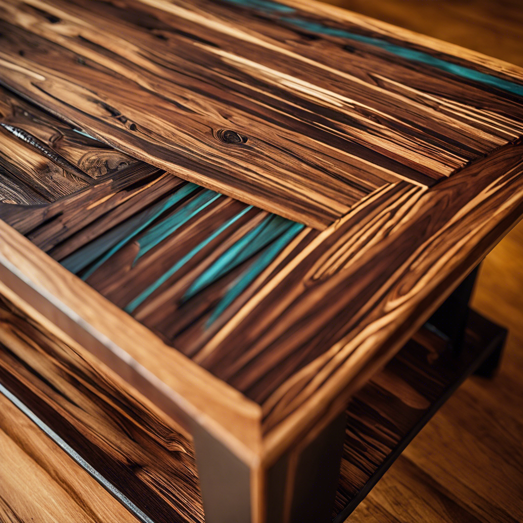 An image showcasing a one-of-a-kind scrap wood end table