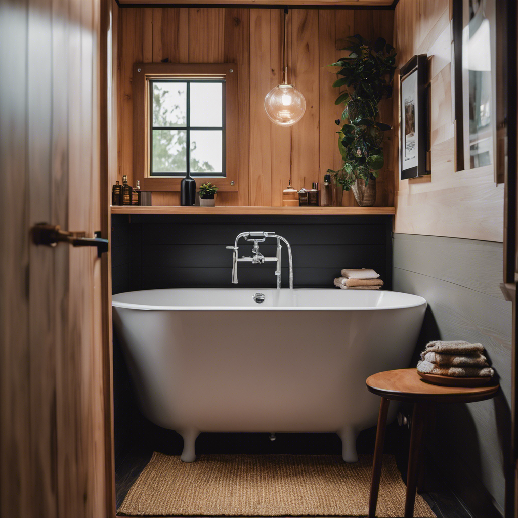  Create an image showcasing the legal requirements for tiny house bathrooms